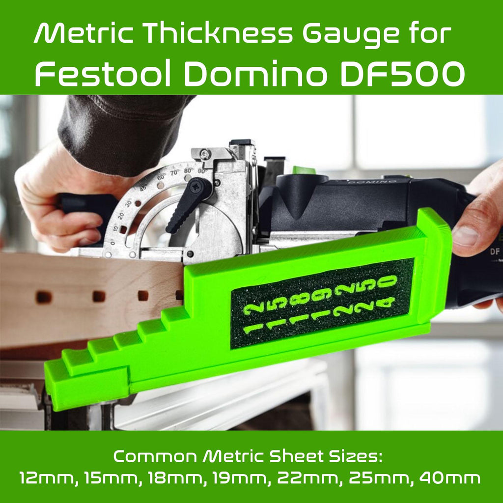 Metric Thickness Gauge for the Festool Domino DF500 | Common Metric Sheets UK EU