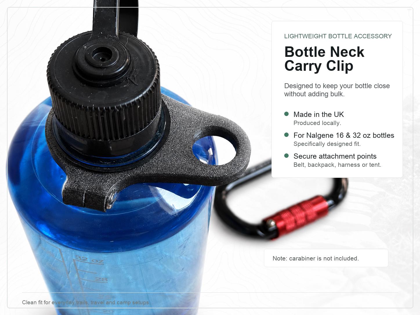 Nalgene Clip | Nalgene Carabiner Mount | Nalgene Bottle Loop | Narrow Mouth Nalgene Carabiner Attachment