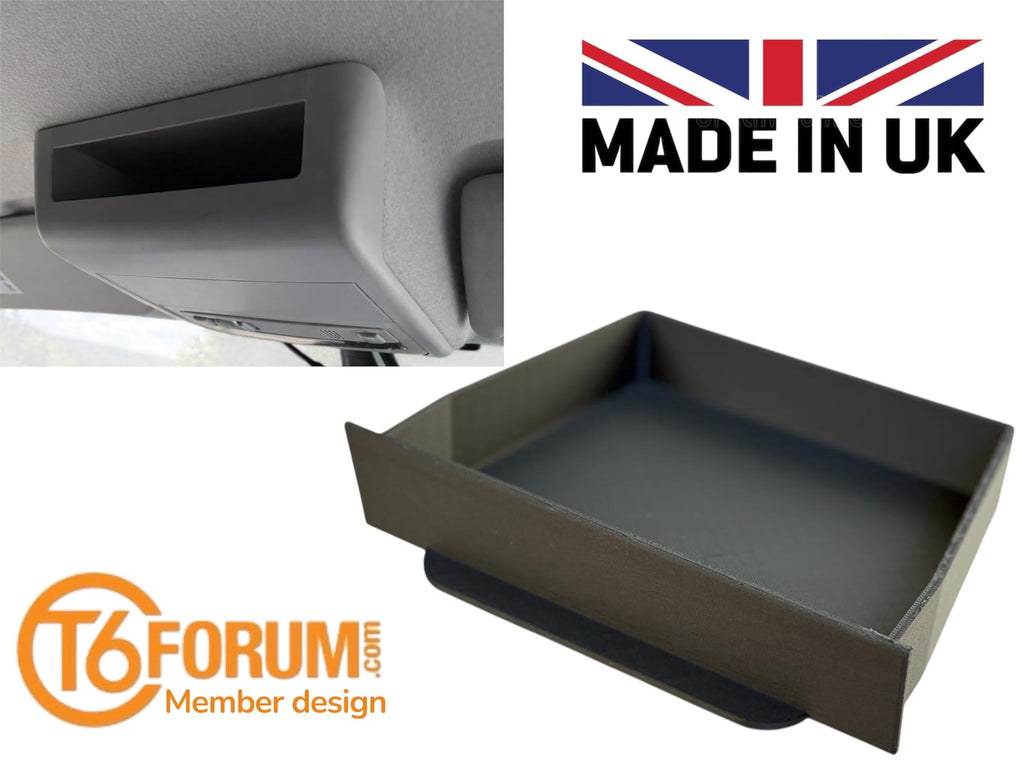 Transporter T6 Cubby Drawer | Vee Dub Transporter T6 Over Head Storage | Dub Dashboard Roof Drawer| UK Made