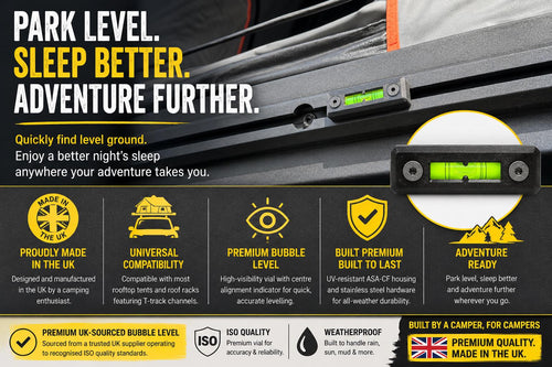 RTT Bubble Level Kit | UK-Made Rooftop Tent Spirit Levels for Overlanding