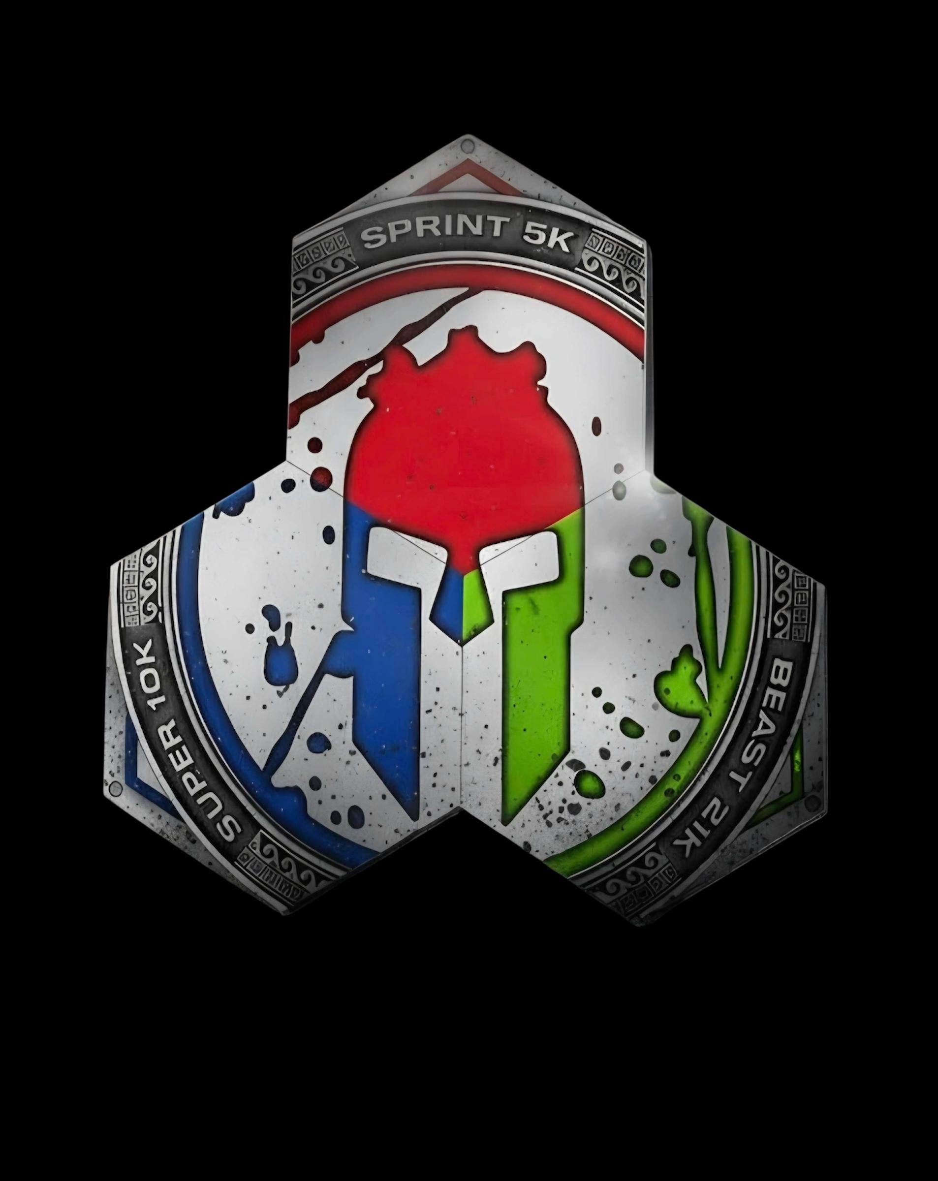 2026 Trifecta Hex Medal Display Holder Spartan Race Desktop Stand UK Made