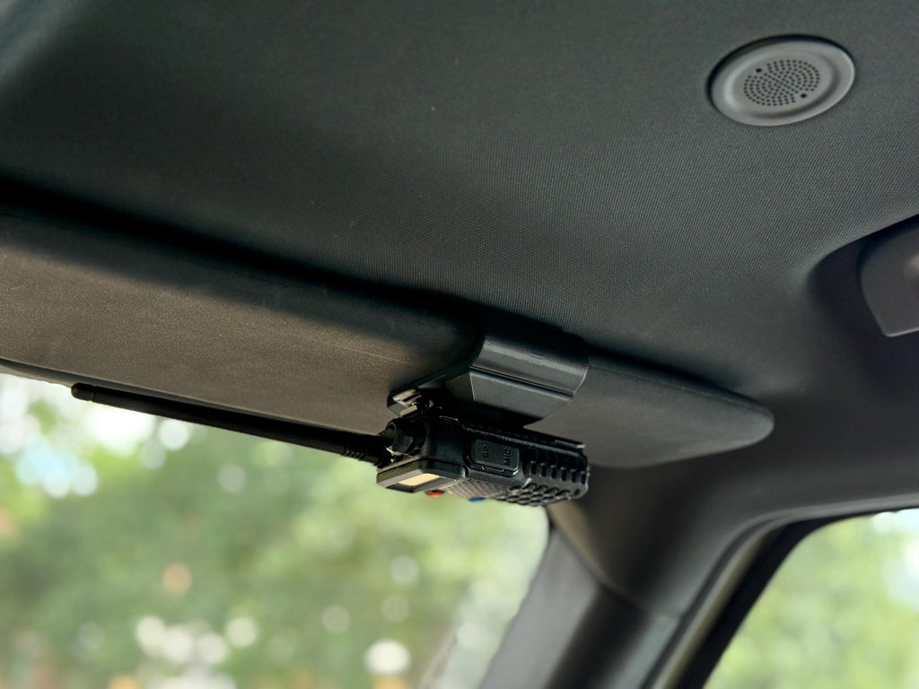 Universal Radio Sun Visor Mount | Mobile Radio Holder for Car, Truck, SUV | Sun visor holder for Walkie Talkie