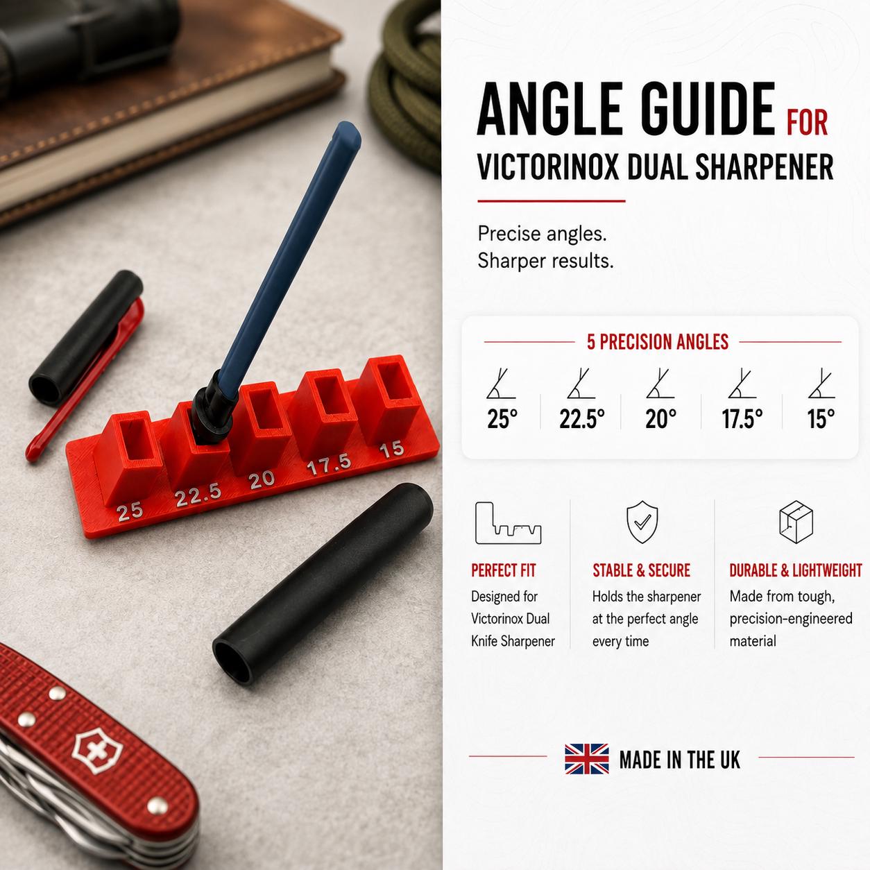 Sharpening Angle Guide for Victorinox Dual Sharpener, 5-Angle Sharpening Jig