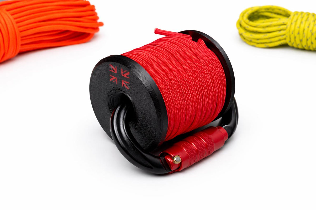 Rapid Line Deployment System,  Compact Paracord Reel & Carabiner