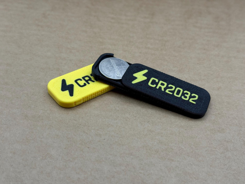 CR2032 Battery Holder Pack of 2 High-Vis Coin Cell Battery Case for Cycling EDC Travel – Made in UK