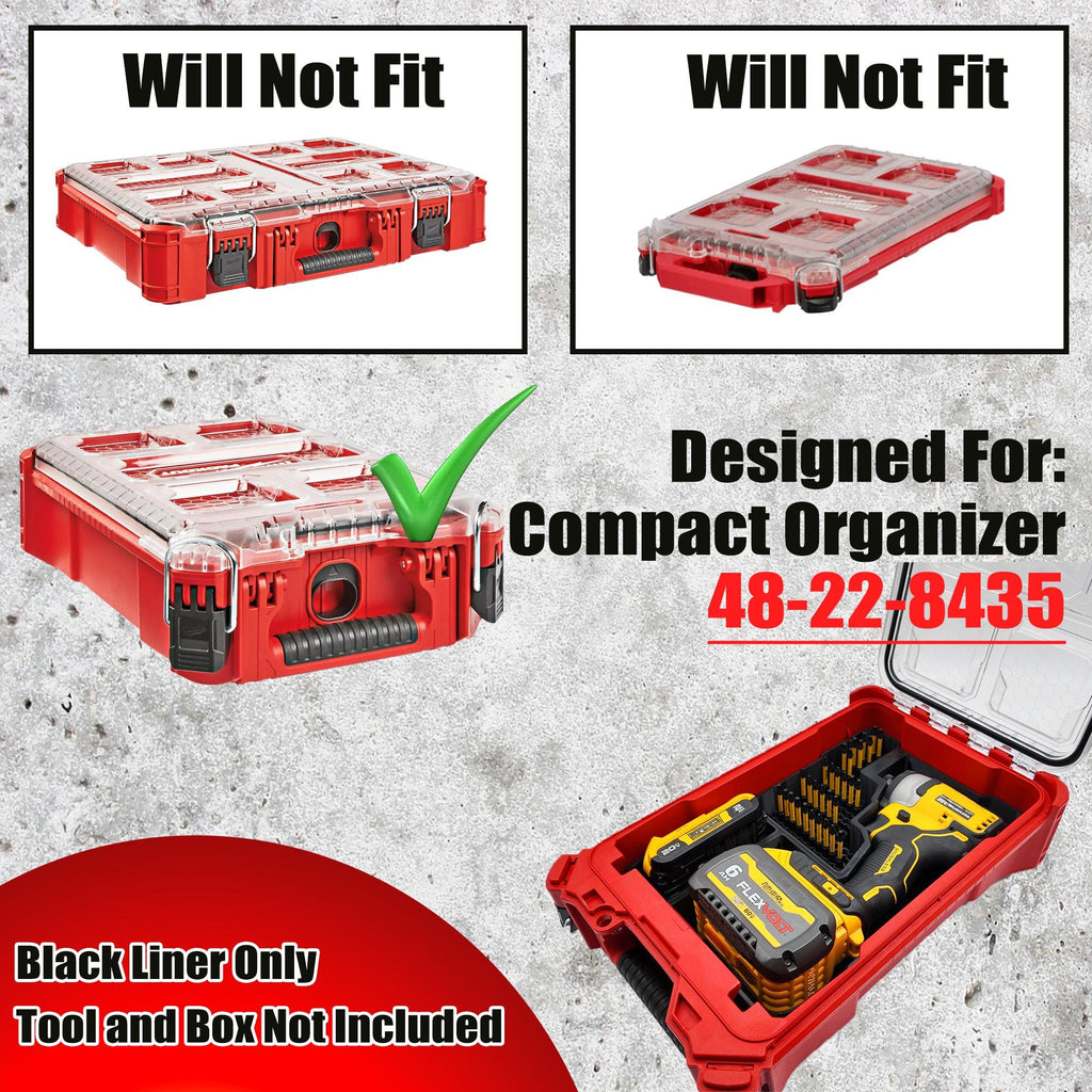 Dewalt 18v 20v Brushless Impact (DCF809) Organizer for Milwaukee Compact Packout