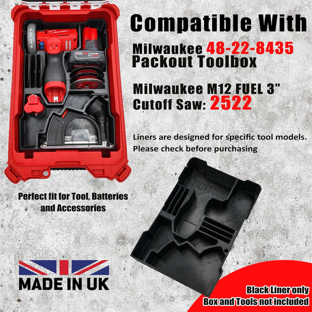 Milwaukee M12 3" 2522 Cut Off Tool 76mm INSERT for Packout Single Organizer