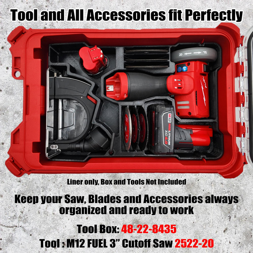 Milwaukee M12 3" 2522 Cut Off Tool 76mm INSERT for Packout Single Organizer