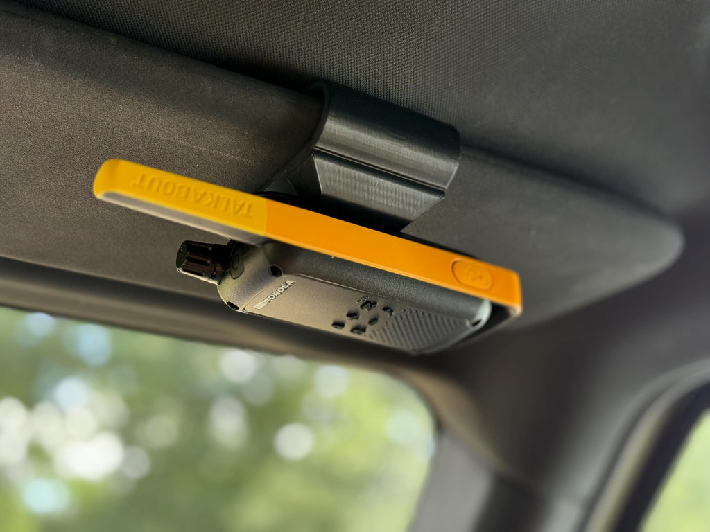 Universal Radio Sun Visor Mount | Mobile Radio Holder for Car, Truck, SUV | Sun visor holder for Walkie Talkie