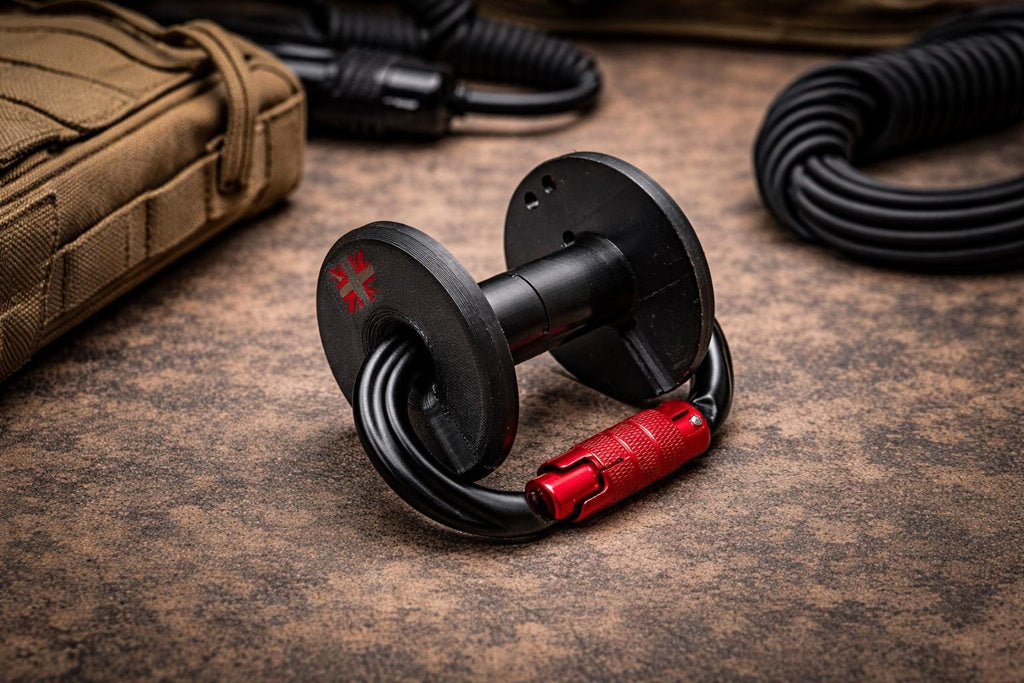 Rapid Line Deployment System,  Compact Paracord Reel & Carabiner
