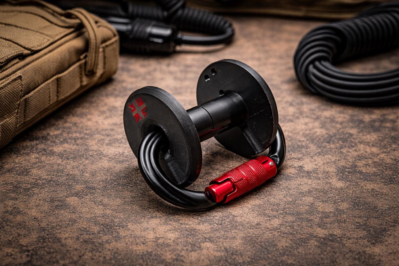 Rapid Line Deployment System,  Compact Paracord Reel & Carabiner