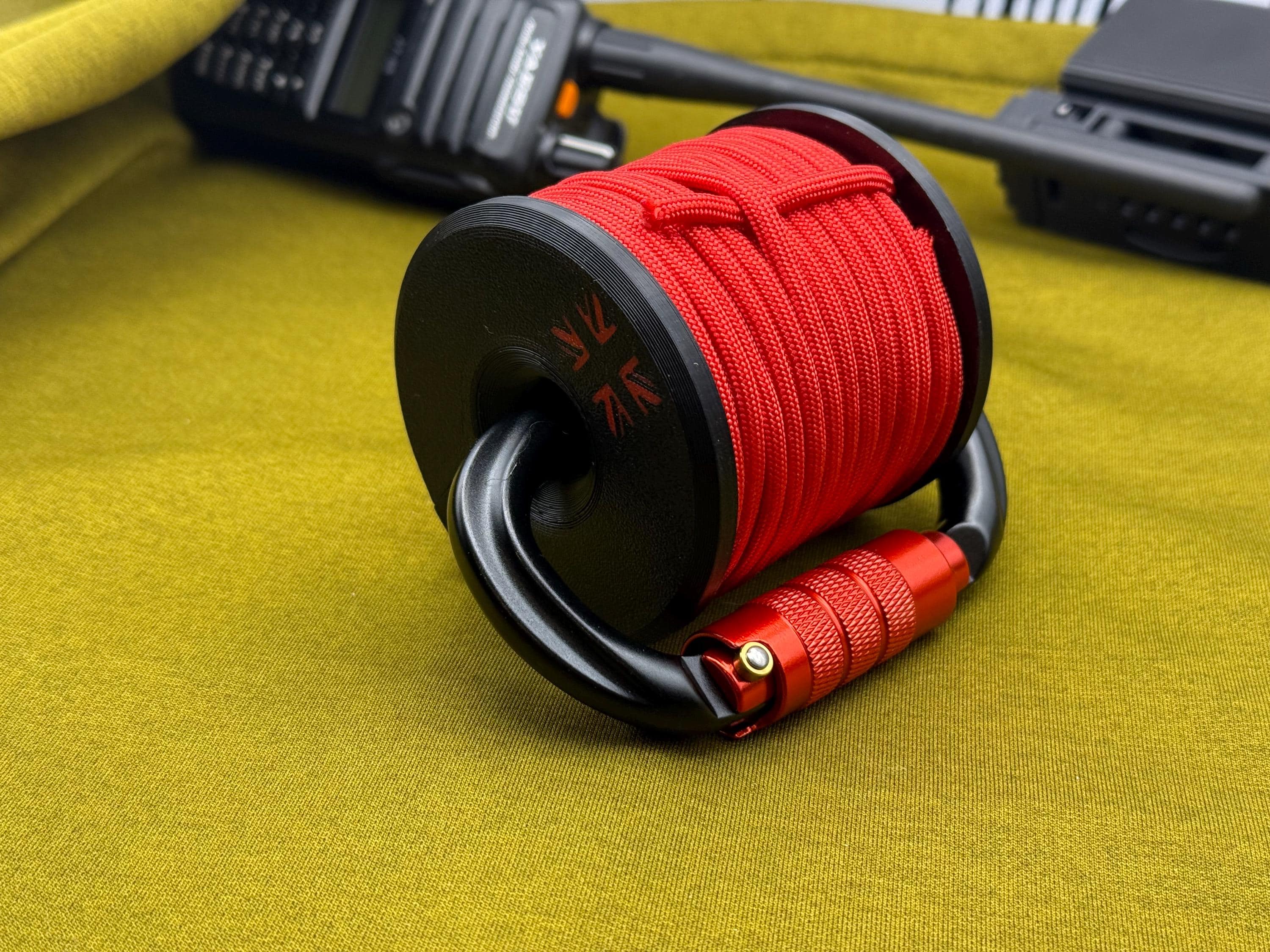 Rapid Line Deployment System,  Compact Paracord Reel & Carabiner