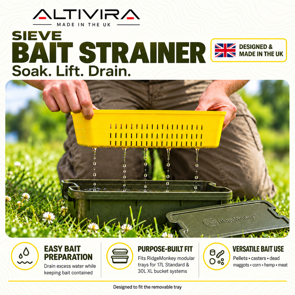 Pellet and Bait Strainer Sieve for RidgeMonkey Modular Bucket Trays