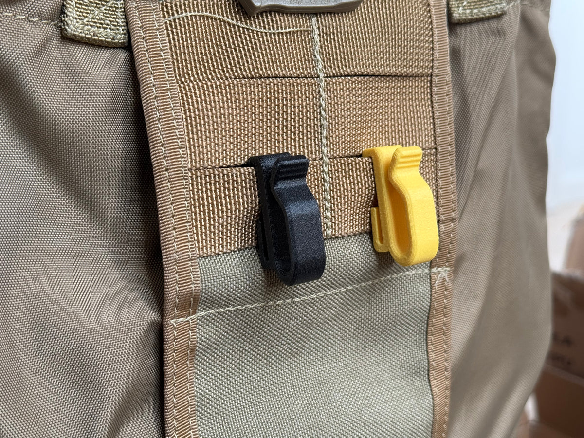 MOLLE Webbing Clips – Black & Yellow Pack of Two