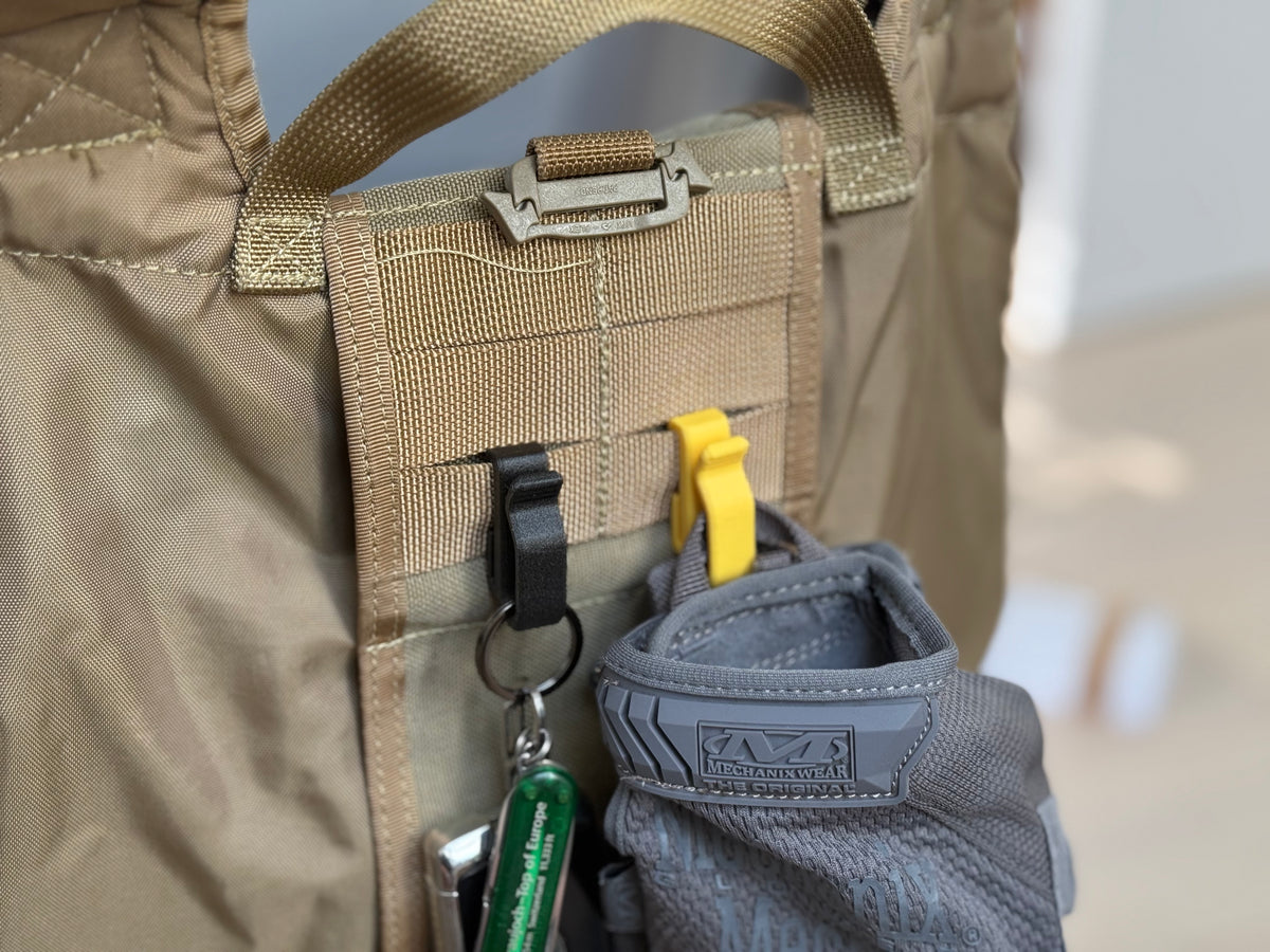 MOLLE Webbing Clips – Black & Yellow Pack of Two