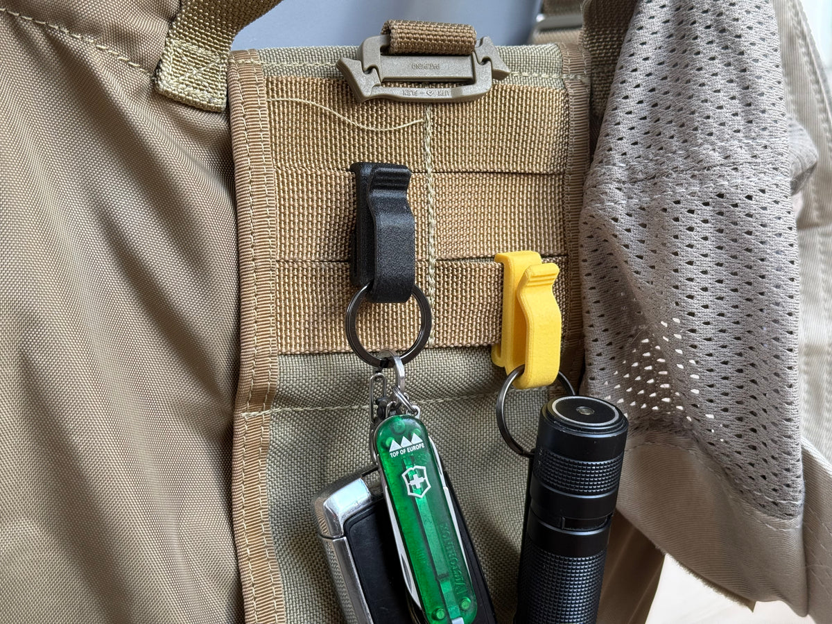 MOLLE Webbing Clips – Black & Yellow Pack of Two