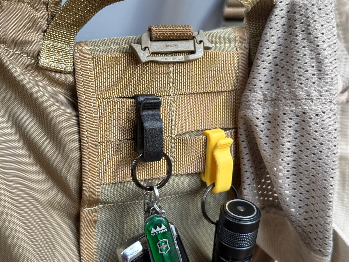 MOLLE Webbing Clips – Black & Yellow Pack of Two