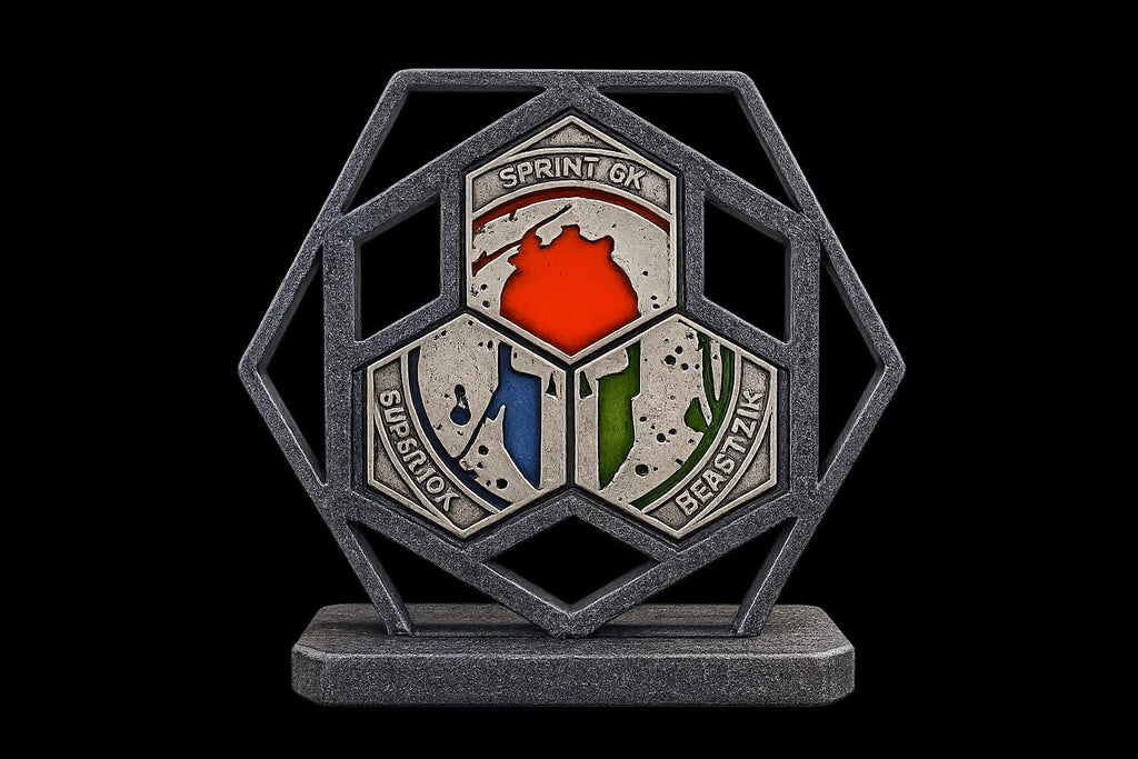 2026 Trifecta Hex Medal Display Holder Spartan Race Desktop Stand UK Made