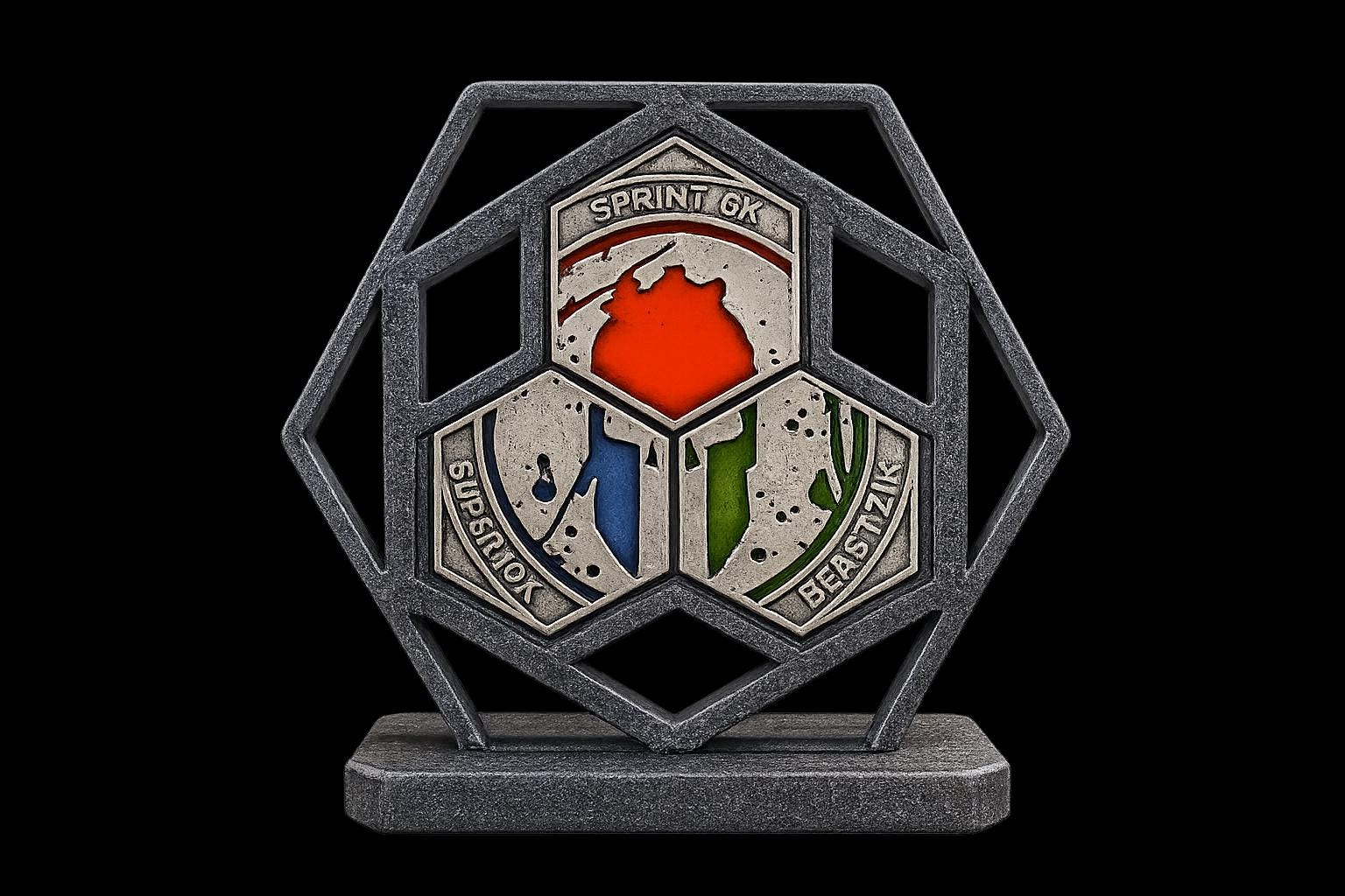 2026 Trifecta Hex Medal Display Holder Spartan Race Desktop Stand UK Made