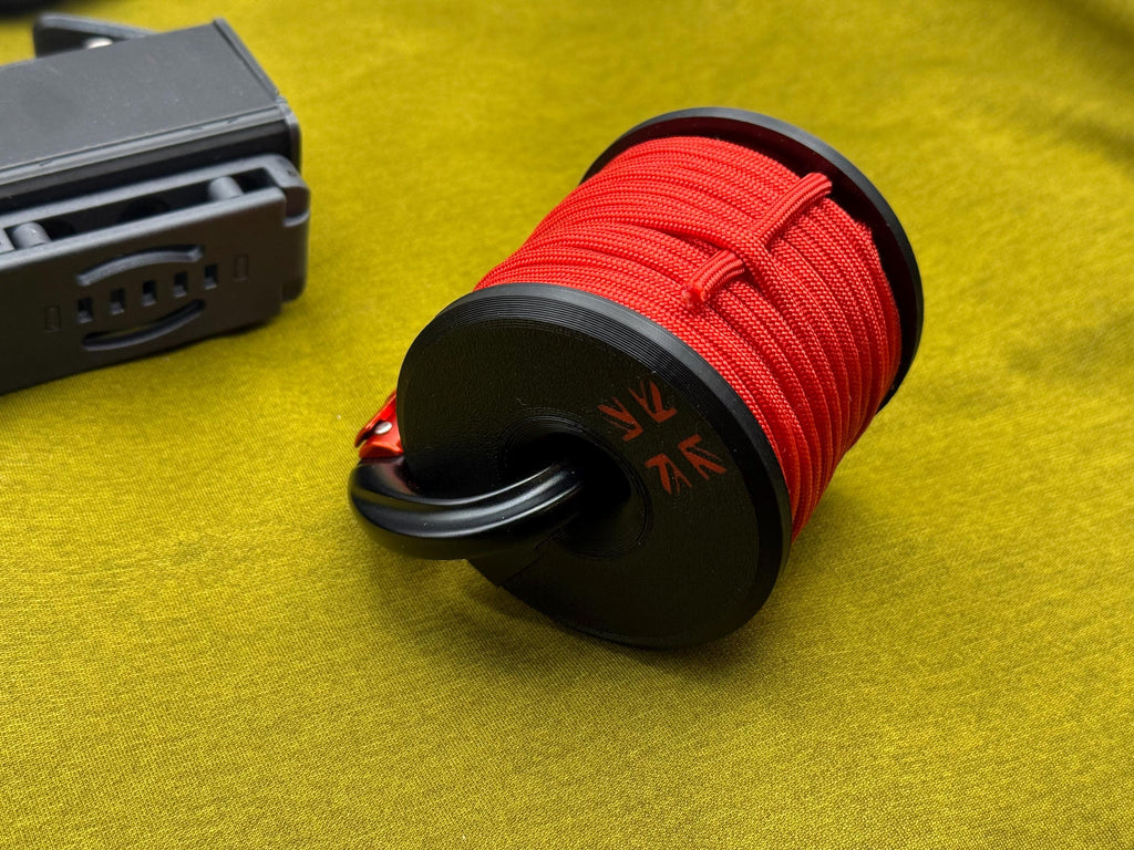 Rapid Line Deployment System,  Compact Paracord Reel & Carabiner