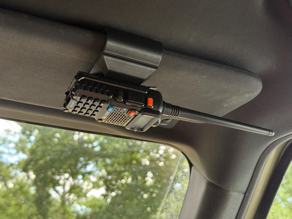 Universal Radio Sun Visor Mount | Mobile Radio Holder for Car, Truck, SUV | Sun visor holder for Walkie Talkie
