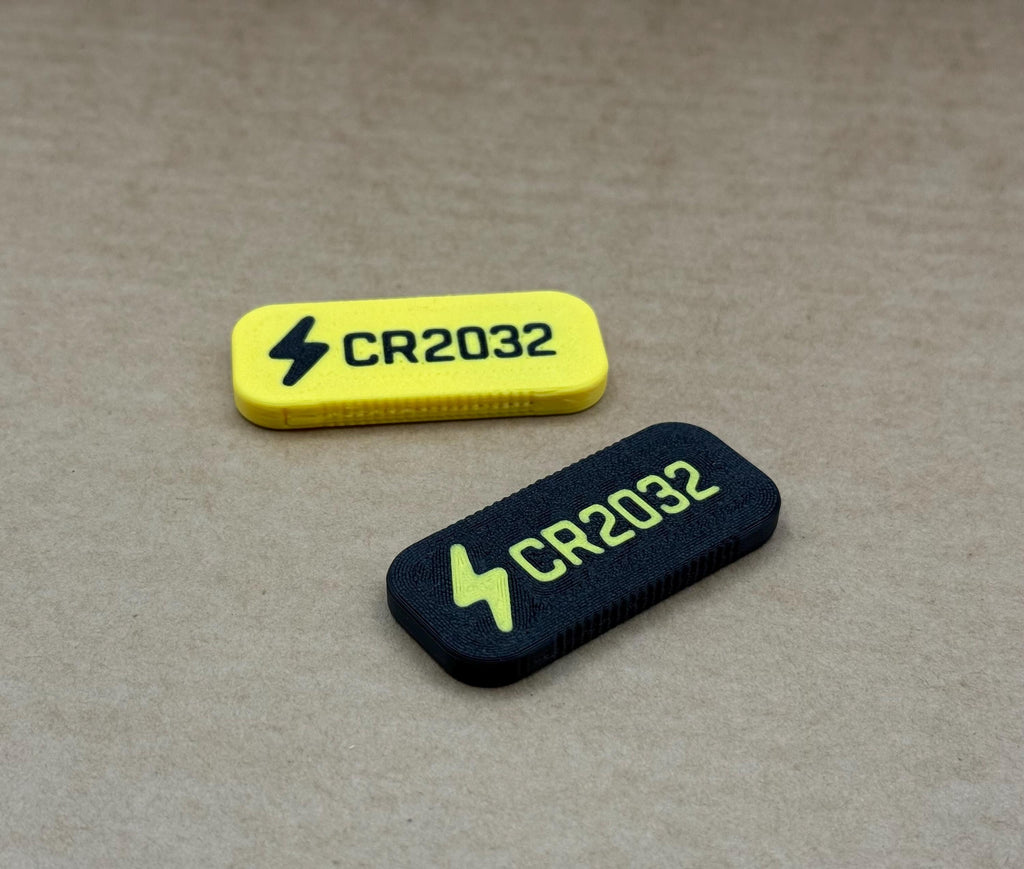 CR2032 Battery Holder Pack of 2 High-Vis Coin Cell Battery Case for Cycling EDC Travel – Made in UK