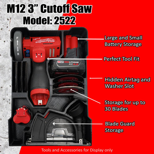 Milwaukee M12 3" 2522 Cut Off Tool 76mm INSERT for Packout Single Organizer