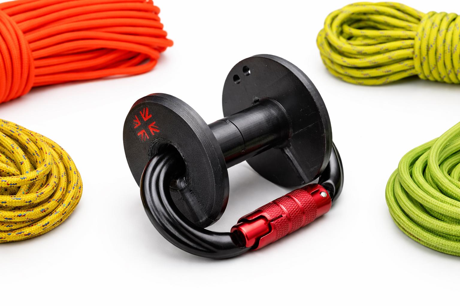 Rapid Line Deployment System,  Compact Paracord Reel & Carabiner