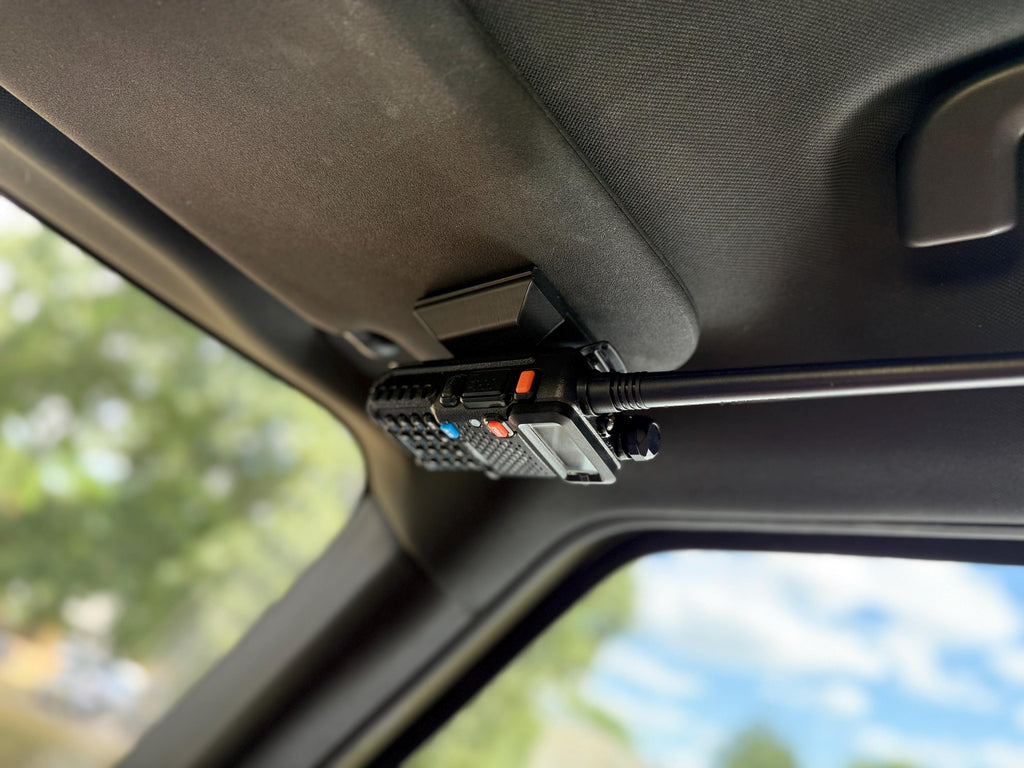 Universal Radio Sun Visor Mount | Mobile Radio Holder for Car, Truck, SUV | Sun visor holder for Walkie Talkie