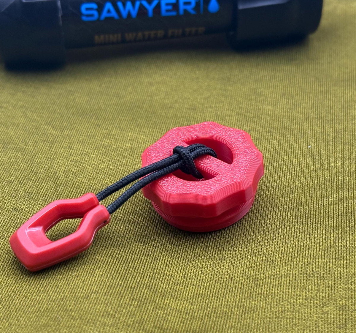 Sawyer Squeeze Filter Cap Low Profile with HiViz Lanyard