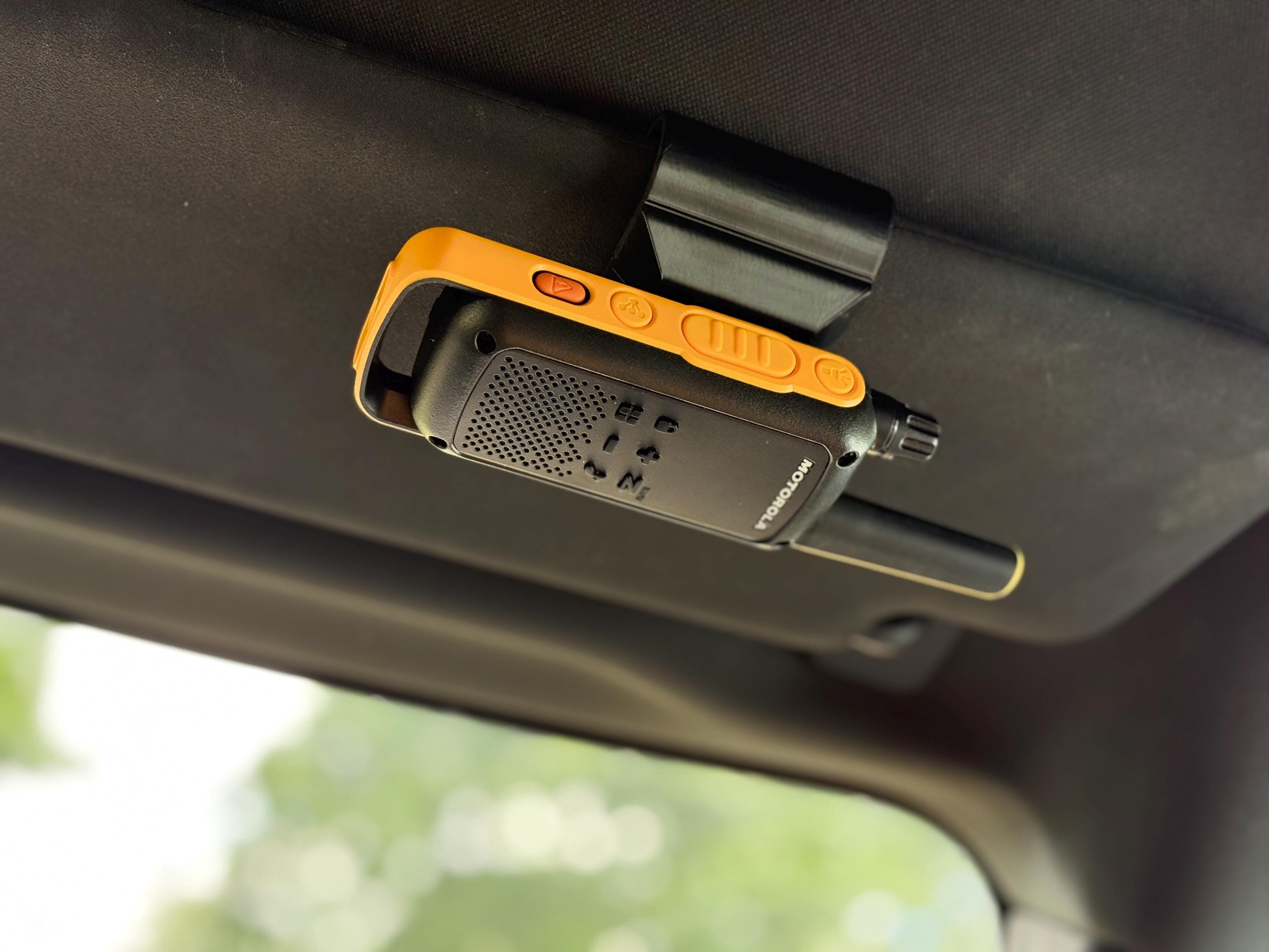 Universal Radio Sun Visor Mount | Mobile Radio Holder for Car, Truck, SUV | Sun visor holder for Walkie Talkie