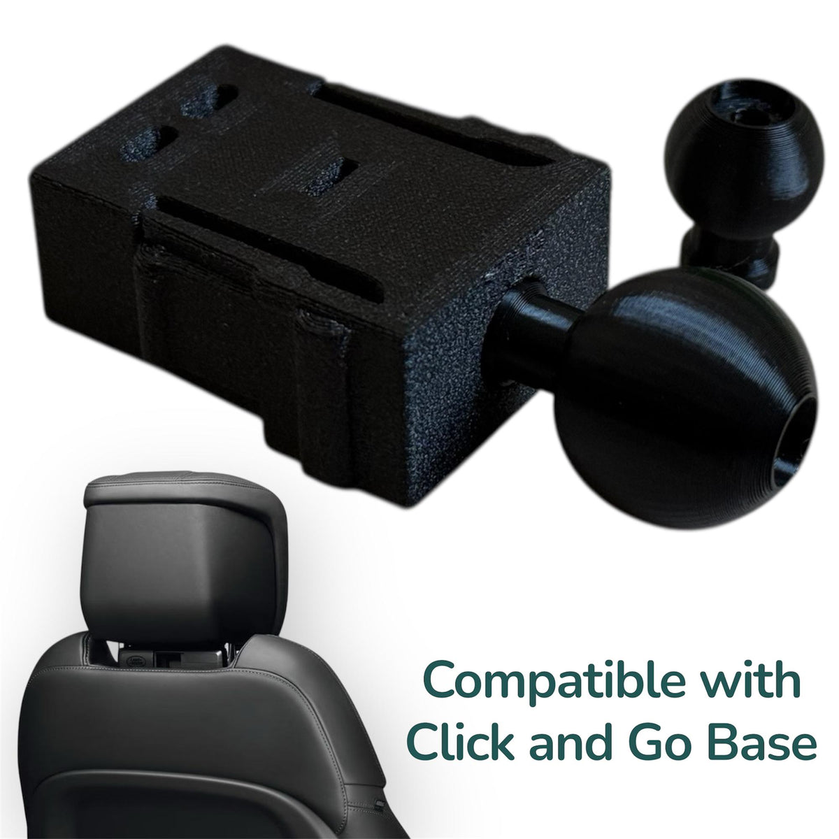 Click & Go to 17mm, 20mm and 1" Ball Head Rest Adapter for Land Rover Jaguar Base